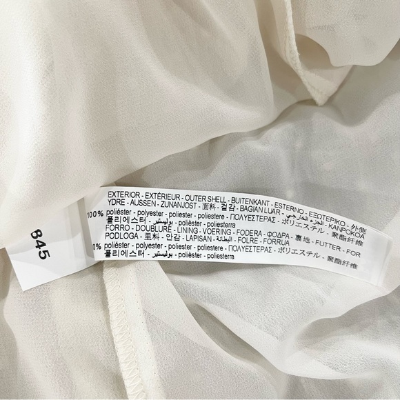 NWT Zara Swiss Dot Sheer Balloon Sleeve Mockneck Peasant Blouse With Bow - Picture 13 of 13